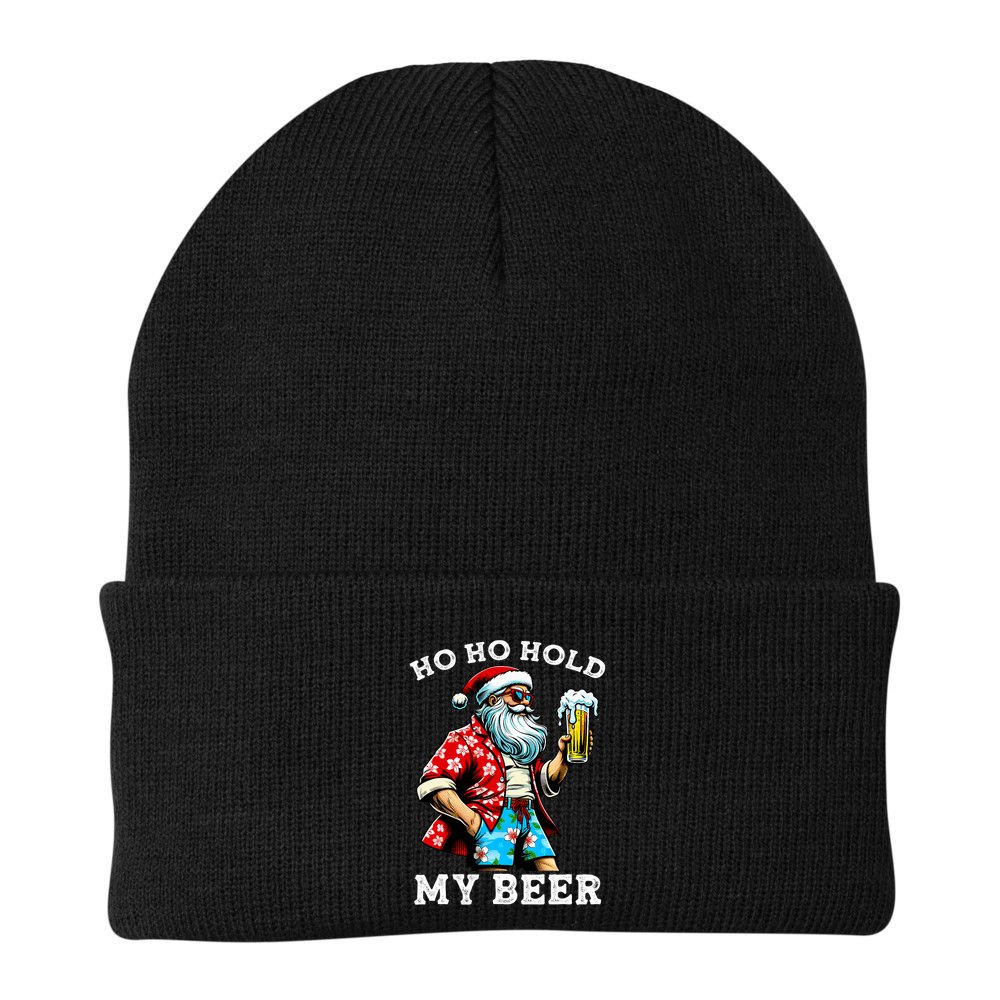 Funny Santa With Sunglasses And Beer Christmas In July Beanie