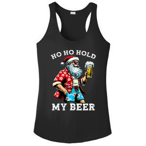 Funny Santa With Sunglasses And Beer Christmas In July Ladies PosiCharge Competitor Racerback Tank