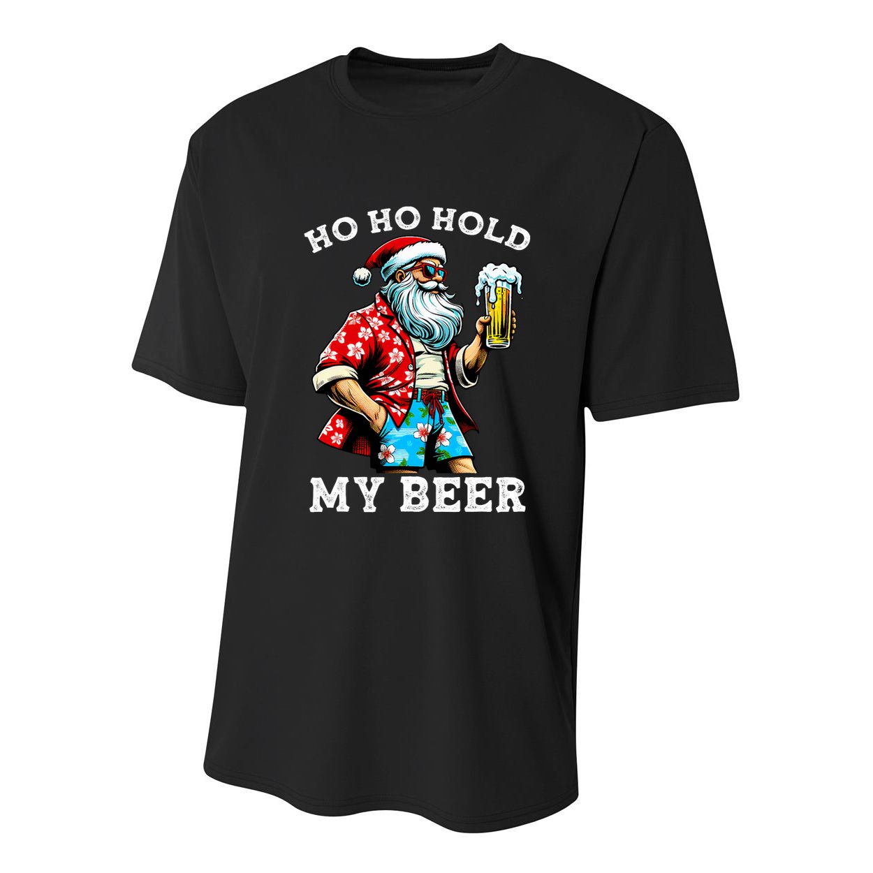 Funny Santa With Sunglasses And Beer Christmas In July Youth Performance Sprint T-Shirt