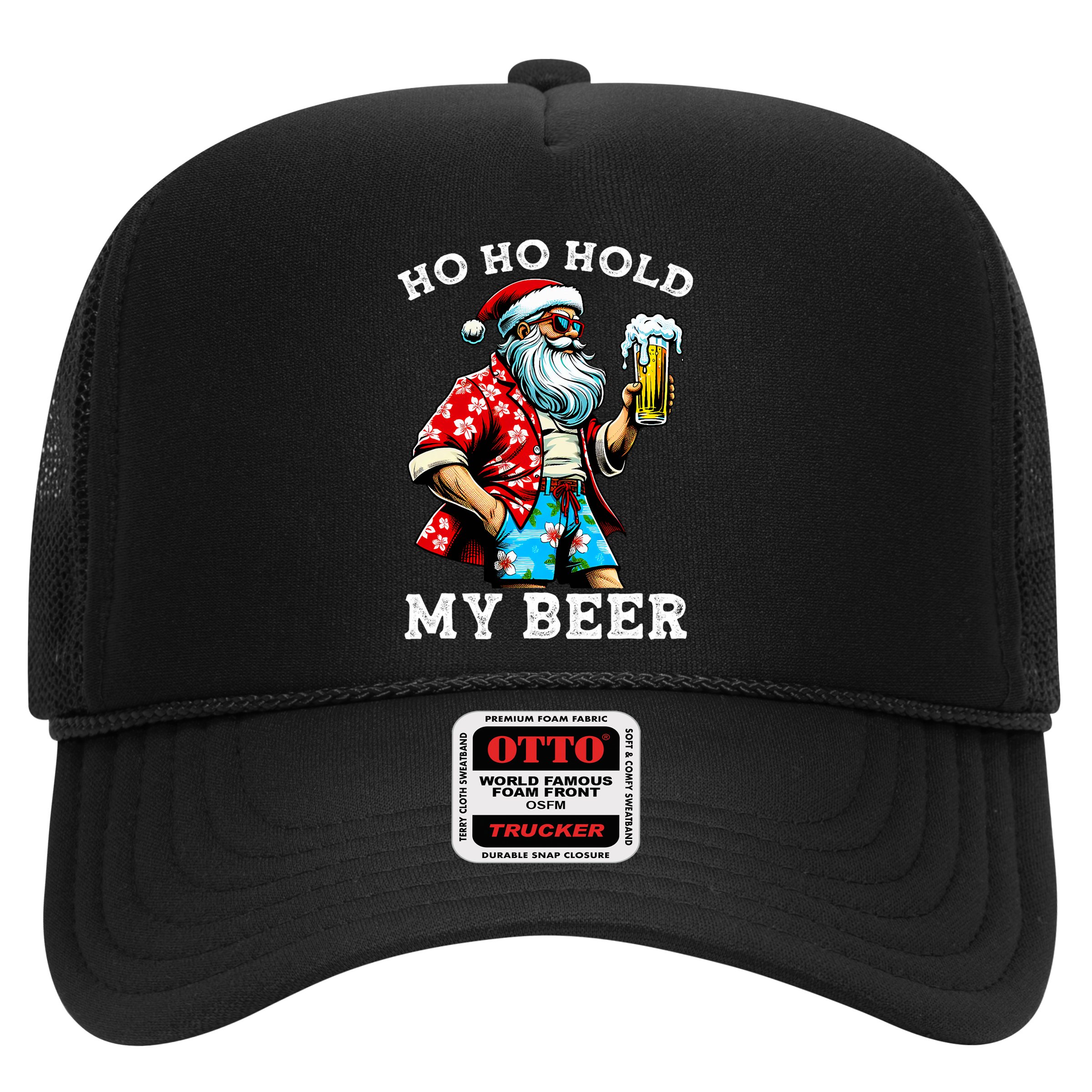 Funny Santa With Sunglasses And Beer Christmas In July Hat