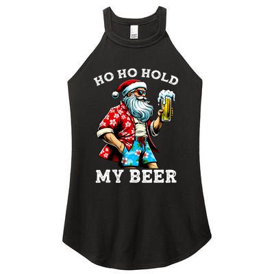 Funny Santa With Sunglasses And Beer Christmas In July Women's Perfect Tri Rocker Tank