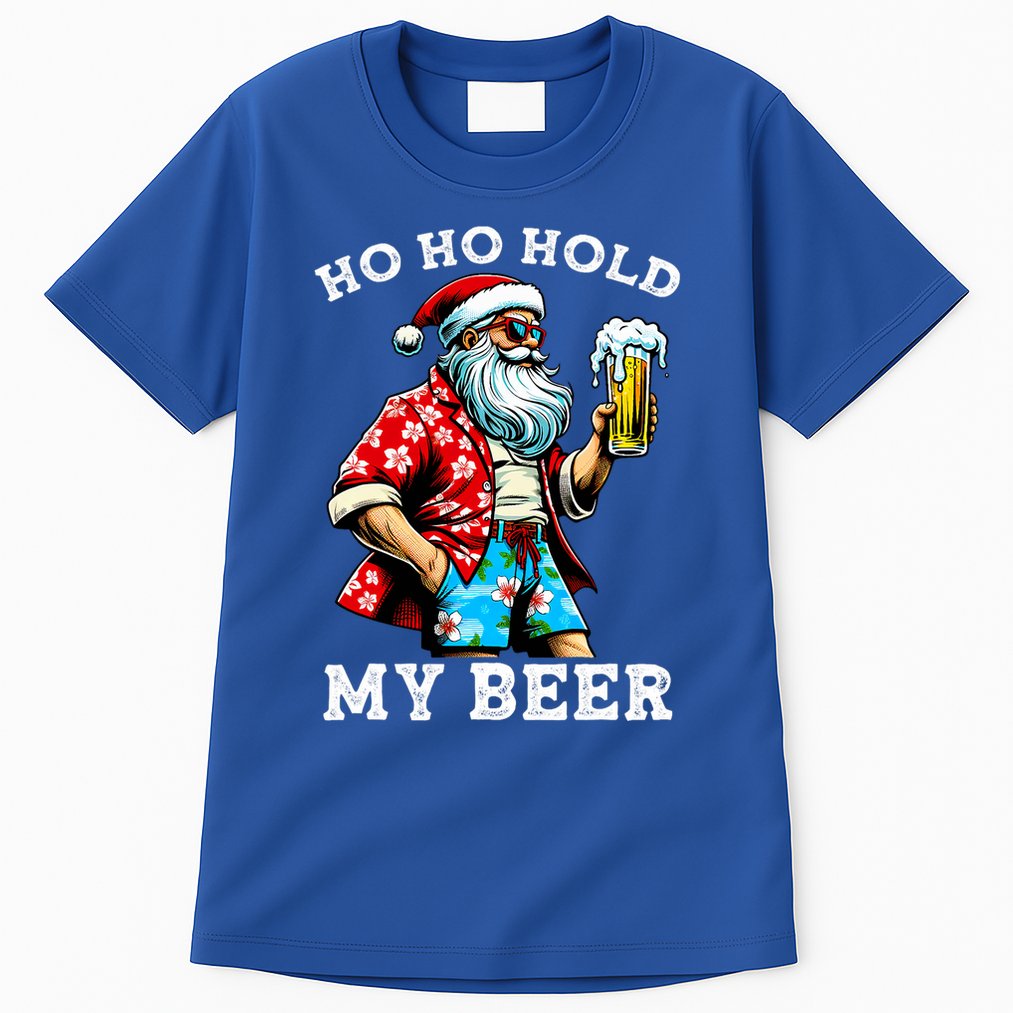 Funny Santa With Sunglasses And Beer Christmas In July Tall T-Shirt