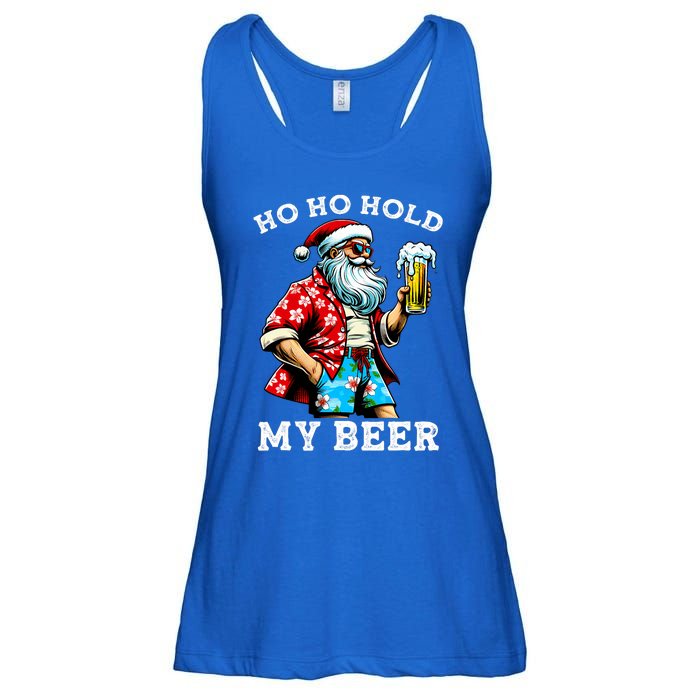 Funny Santa With Sunglasses And Beer Christmas In July Ladies Essential Flowy Tank