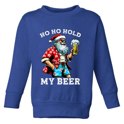 Funny Santa With Sunglasses And Beer Christmas In July Toddler Sweatshirt
