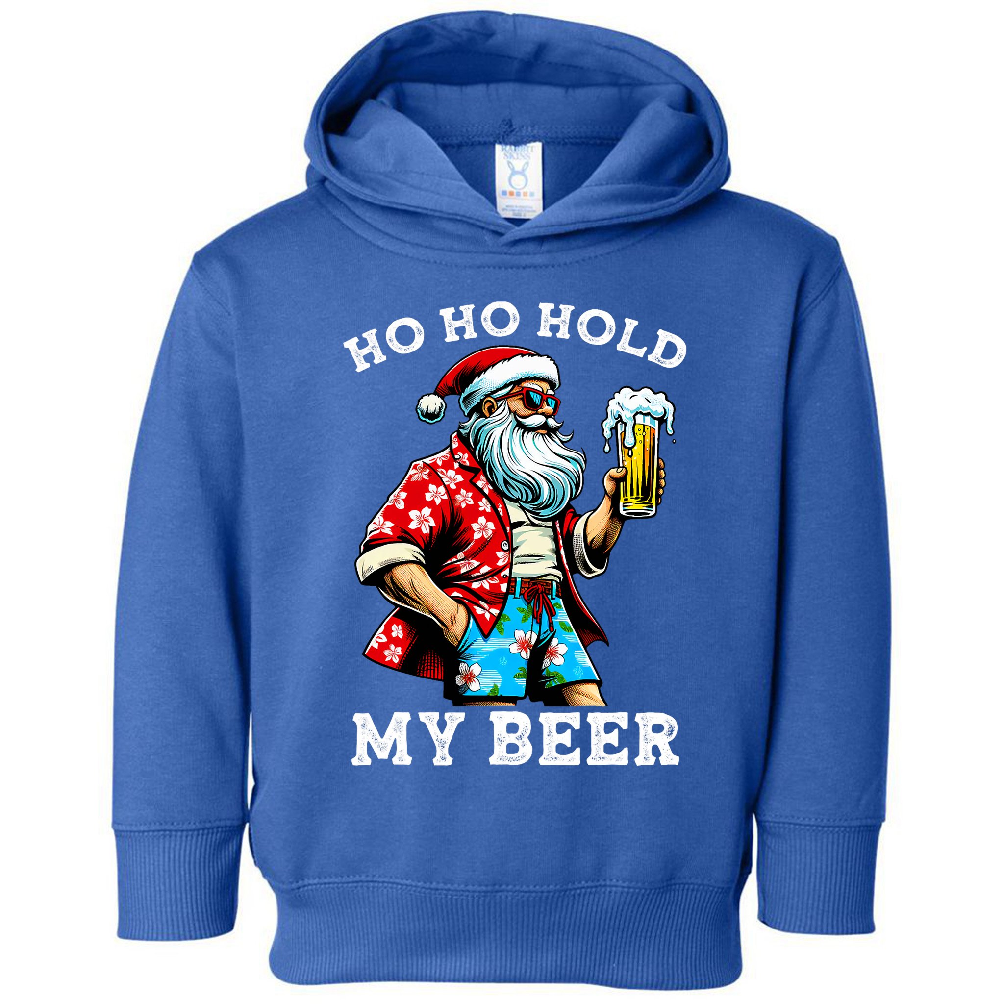 Funny Santa With Sunglasses And Beer Christmas In July Toddler Hoodie