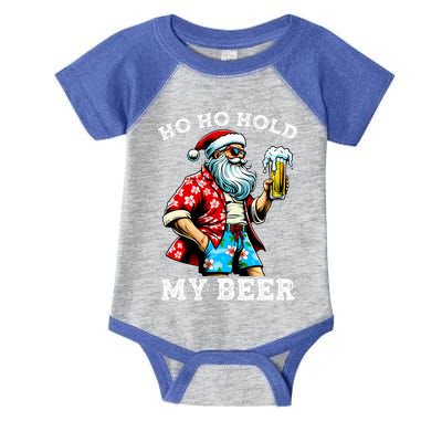 Funny Santa With Sunglasses And Beer Christmas In July Infant Baby Jersey Bodysuit