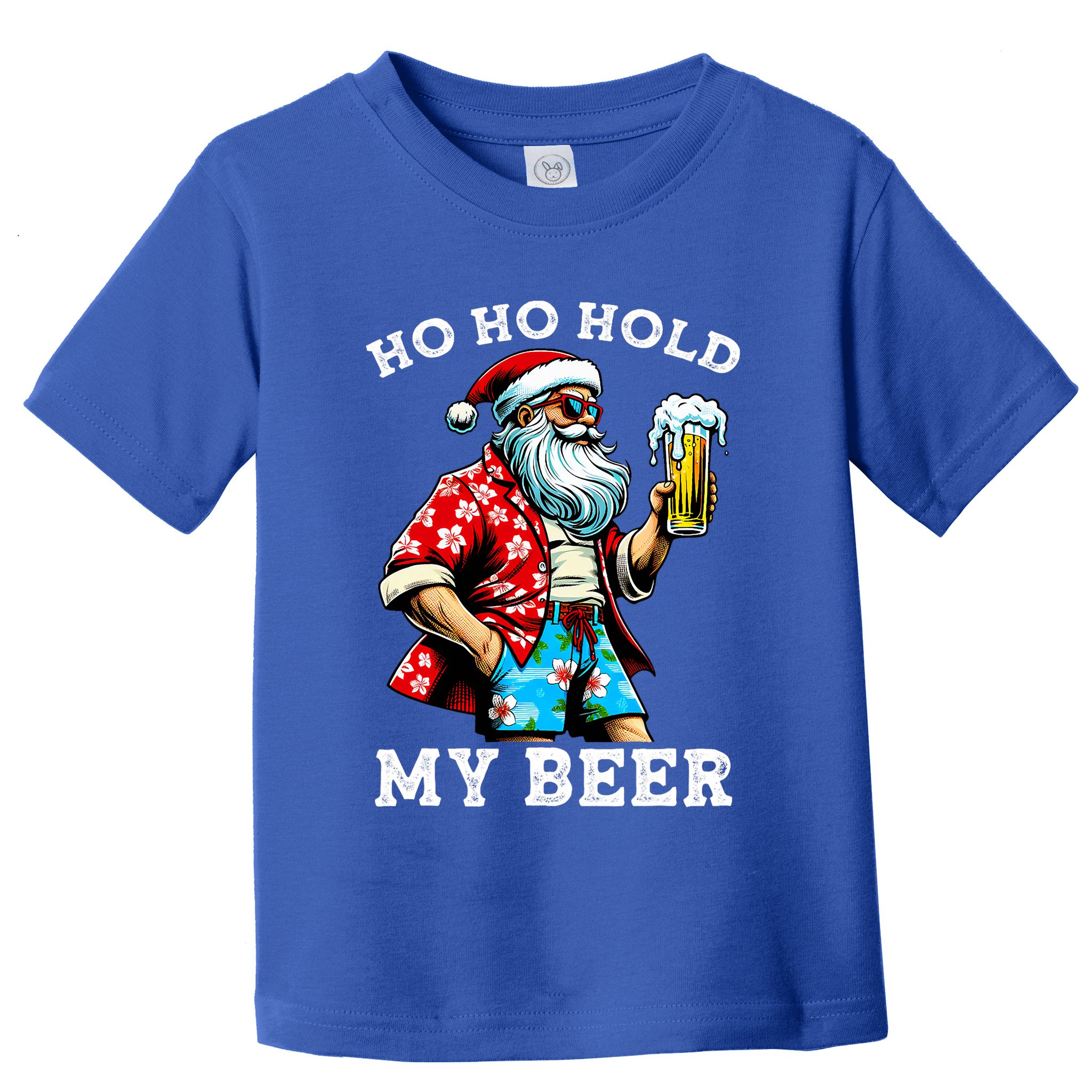 Funny Santa With Sunglasses And Beer Christmas In July Toddler T-Shirt