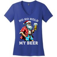 Funny Santa With Sunglasses And Beer Christmas In July Women's V-Neck T-Shirt