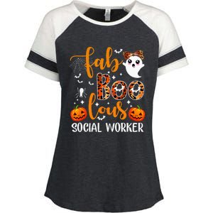 Faboolous Social Worker Funny Social Worker Halloween Enza Ladies Jersey Colorblock Tee