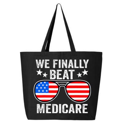 Funny Saying We Finally Beat Medicare Sunglasses Usa Flag 25L Jumbo Tote