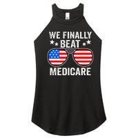 Funny Saying We Finally Beat Medicare Sunglasses Usa Flag Women's Perfect Tri Rocker Tank