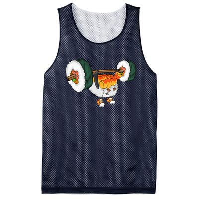 Funny Sushi Weight Lifting Japanese Food Gym Cute Gift Mesh Reversible Basketball Jersey Tank