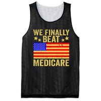 Funny Saying We Finally Beat Medicare Vintage Usa Flag Mesh Reversible Basketball Jersey Tank