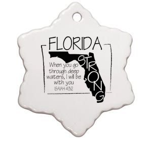 Florida Strong When You Go Through Deep Water Ceramic Star Ornament