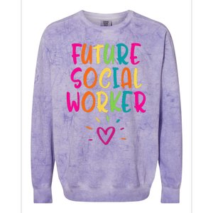 Future Social Worker Grad Health Care Office Student Women Colorblast Crewneck Sweatshirt