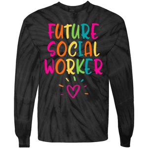 Future Social Worker Grad Health Care Office Student Women Tie-Dye Long Sleeve Shirt