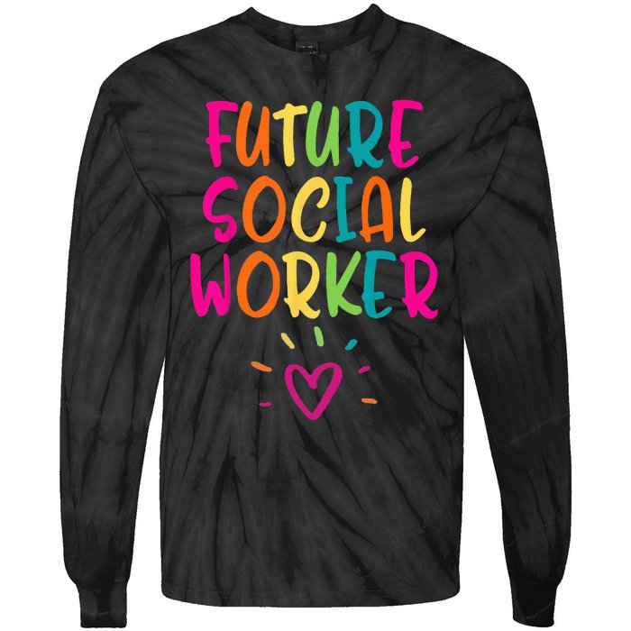 Future Social Worker Grad Health Care Office Student Women Tie-Dye Long Sleeve Shirt