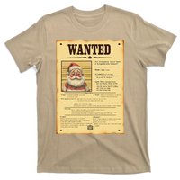 Funny Santa Wanted Poster Vintage Christmas Humor Design T-Shirt