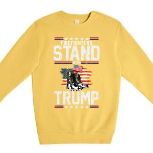 Firefighters Stand With Trump 2024 SupporterS Funny Gift 2024 Funny Gift Premium Crewneck Sweatshirt