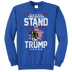 Firefighters Stand With Trump 2024 SupporterS Funny Gift 2024 Funny Gift Tall Sweatshirt