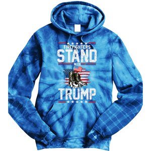 Firefighters Stand With Trump 2024 SupporterS Funny Gift 2024 Funny Gift Tie Dye Hoodie