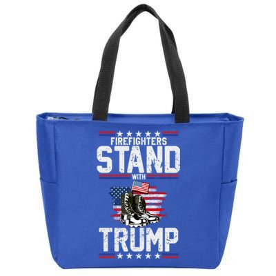 Firefighters Stand With Trump 2024 SupporterS Funny Gift 2024 Funny Gift Zip Tote Bag