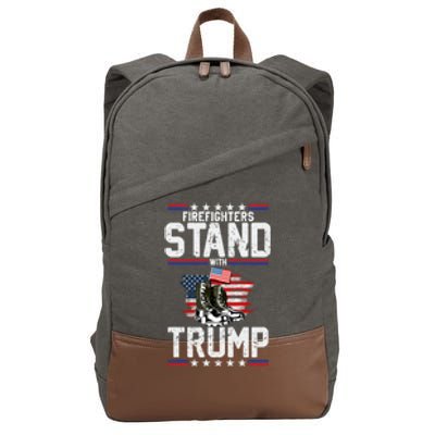 Firefighters Stand With Trump 2024 SupporterS Funny Gift 2024 Funny Gift Cotton Canvas Backpack