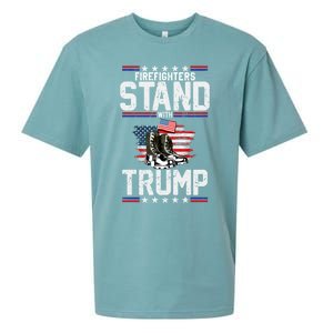 Firefighters Stand With Trump 2024 SupporterS Funny Gift 2024 Funny Gift Sueded Cloud Jersey T-Shirt