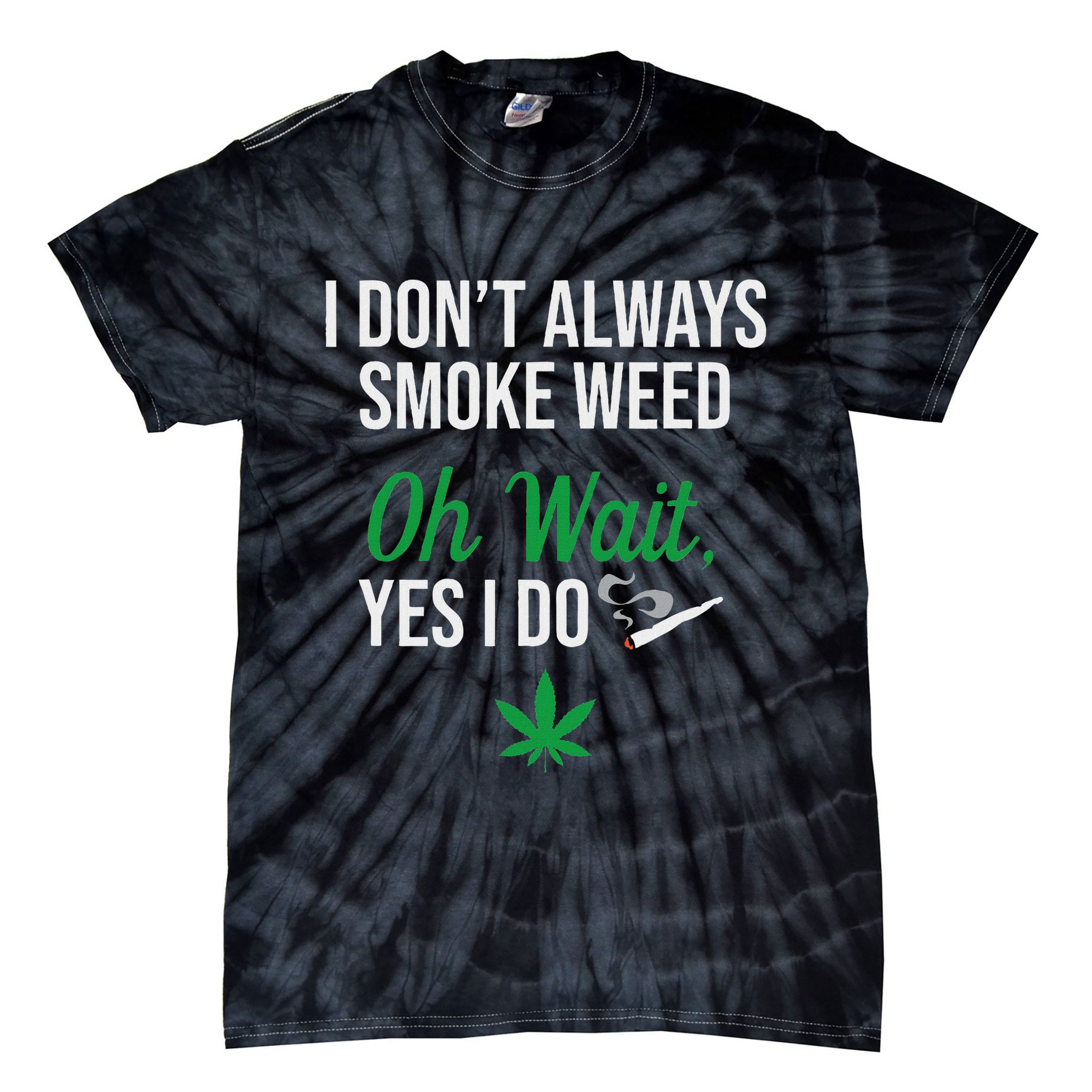 Funny Smoke Weed Marijuana Stoner Tie-Dye T-Shirt