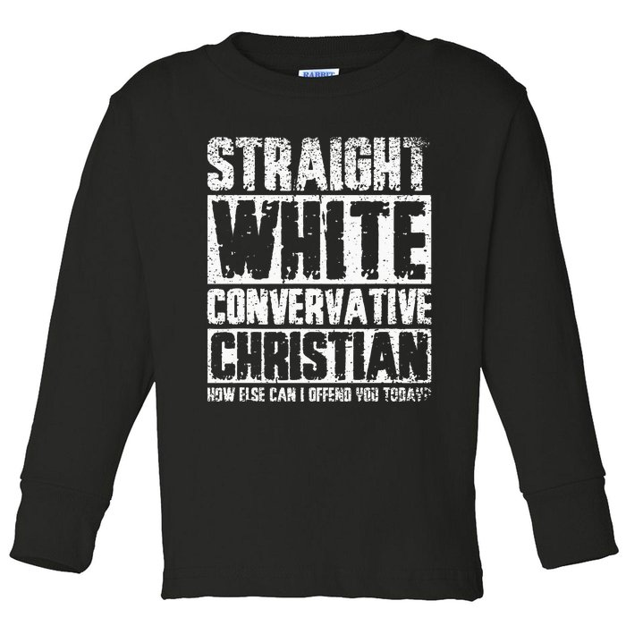 Funny Straight White Conservative Christian Toddler Long Sleeve Shirt