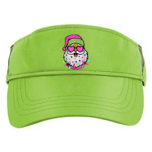 Funny Santa With Sunglasses Christmas Pink Adult Drive Performance Visor