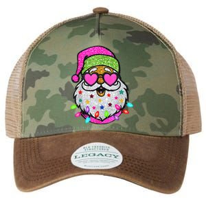 Funny Santa With Sunglasses Christmas Pink Legacy Tie Dye Trucker Hat