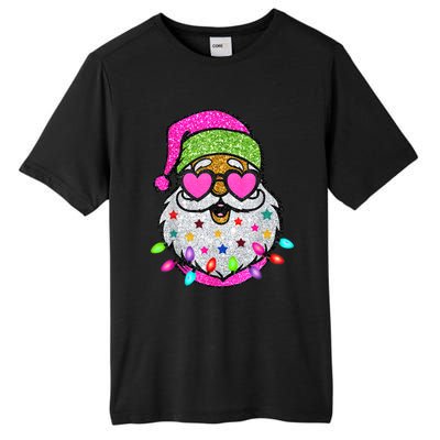 Funny Santa With Sunglasses Christmas Pink Tall Fusion ChromaSoft Performance T-Shirt