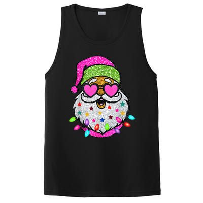 Funny Santa With Sunglasses Christmas Pink PosiCharge Competitor Tank