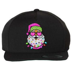 Funny Santa With Sunglasses Christmas Pink Wool Snapback Cap