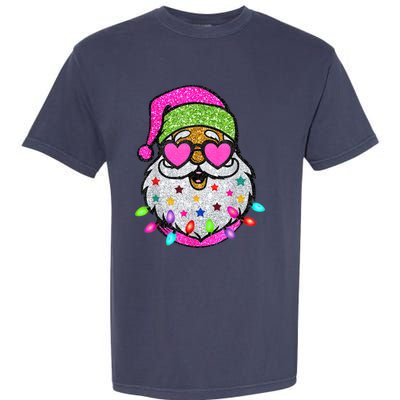 Funny Santa With Sunglasses Christmas Pink Garment-Dyed Heavyweight T-Shirt