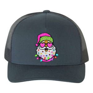 Funny Santa With Sunglasses Christmas Pink Yupoong Adult 5-Panel Trucker Hat