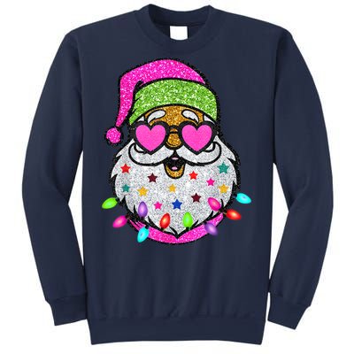 Funny Santa With Sunglasses Christmas Pink Sweatshirt