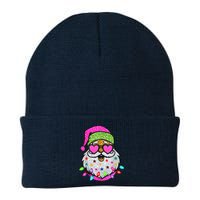 Funny Santa With Sunglasses Christmas Pink Knit Cap Winter Beanie