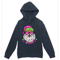 Funny Santa With Sunglasses Christmas Pink Urban Pullover Hoodie