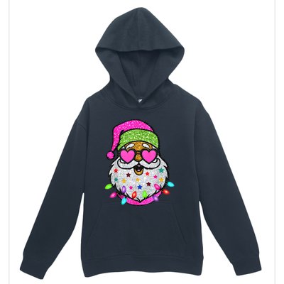 Funny Santa With Sunglasses Christmas Pink Urban Pullover Hoodie