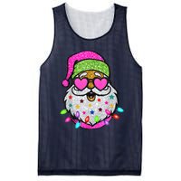 Funny Santa With Sunglasses Christmas Pink Mesh Reversible Basketball Jersey Tank