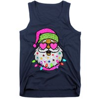 Funny Santa With Sunglasses Christmas Pink Tank Top