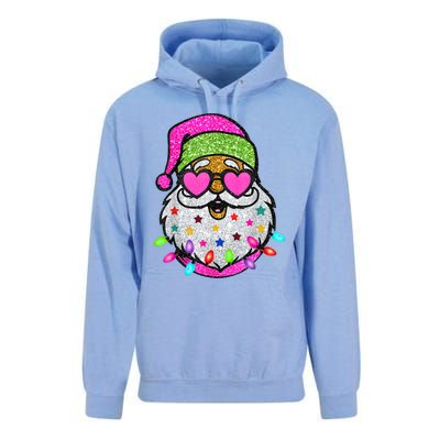 Funny Santa With Sunglasses Christmas Pink Unisex Surf Hoodie