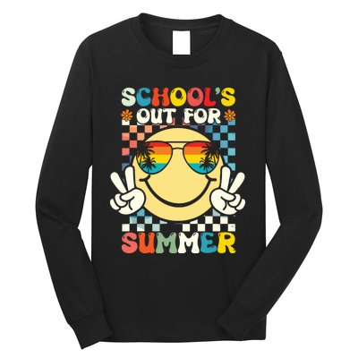 Funny Smile Wearing Sunglasses Schools Out For Summer Long Sleeve Shirt