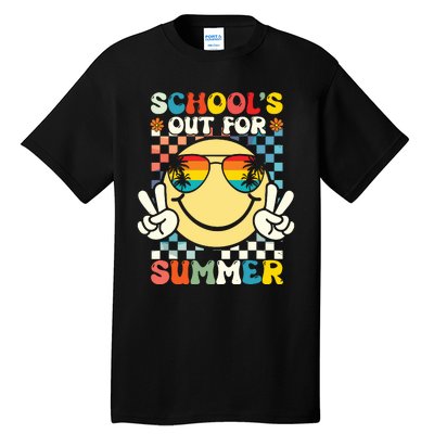 Funny Smile Wearing Sunglasses Schools Out For Summer Tall T-Shirt