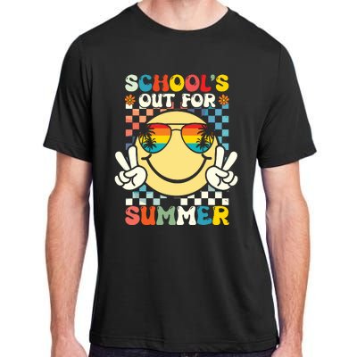 Funny Smile Wearing Sunglasses Schools Out For Summer Adult ChromaSoft Performance T-Shirt