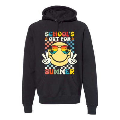 Funny Smile Wearing Sunglasses Schools Out For Summer Premium Hoodie