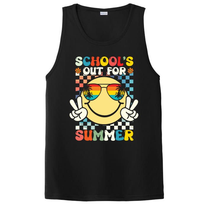 Funny Smile Wearing Sunglasses Schools Out For Summer PosiCharge Competitor Tank