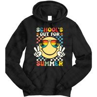 Funny Smile Wearing Sunglasses Schools Out For Summer Tie Dye Hoodie